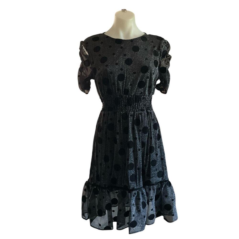 Betsey Johnson Dark Shimmer Dotted Dress: Y2K, 2000s